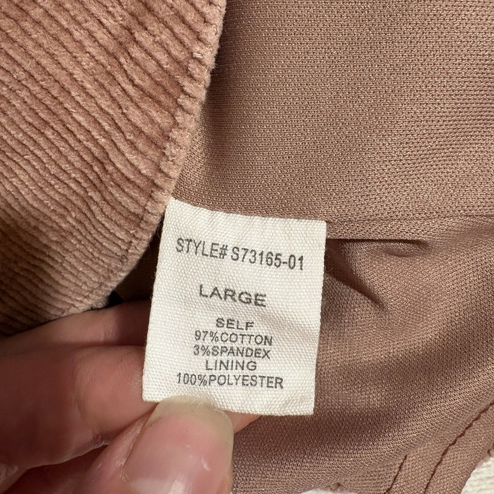 Altar'd State Sophia Mini Skirt Pink Corduroy Scalloped Hem Lined Size L - Picture 6 of 7
